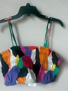Target Multicolor Smocked Crop Top - Black, White, Purple, Orange, Green, Pink